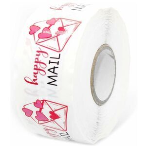 3/$15 Set pf 50 HAPPY MAIL STICKERS RED BLACK PINK HEARTS